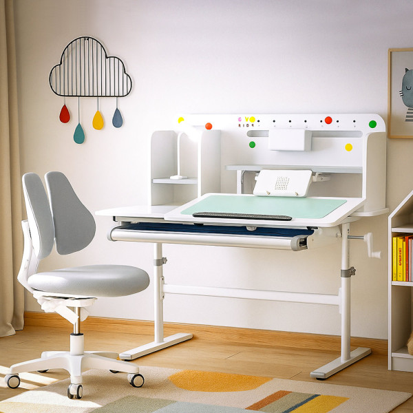 Дитячий стіл Evo-kids TH-230 Grey (арт. TH-230 W/G) - стільниця біла / ніжки сірі (коробок-1 шт.)