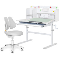 Комплект парта Evo-кids TH-230 Grey + крісло Evo-kids Mio Lite G (арт.TH-230 W/G + Y-208 G) - оббивка сіра / накладки на ніжках сірі (коробок-2 шт.)