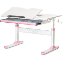 Детский стол Ergokids TH-310 Lite Pink (арт. TH-310 W/PN Lite) - столешница белая / накладки на ножках розовые (коробок-1 шт.)