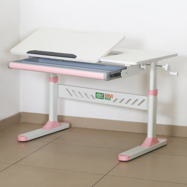 Детский стол Ergokids TH-310 Lite Pink (арт. TH-310 W/PN Lite) - столешница белая / накладки на ножках розовые (коробок-1 шт.)