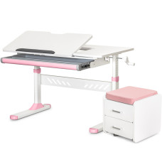 Комплект (S) Evo-Kids TH-310 Pink (парта + тумба) (арт.TH-310 + BD C3_PINK) - рожеві накладки / оббивка рожева (коробок-2 шт.)