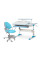 Комплект стіл Evo-Kids TH-320 Blue + крісло Evo-kids Mio KBL (арт. TH-320 W/BL + Y-407 KBL) - оббивка блакитна / накладки на ніжках блакитні (коробок-2 шт.)