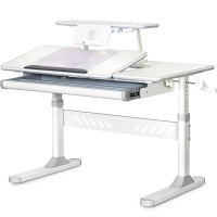 Дитячий стіл Evo-Kids TH-320 Grey (арт. TH-320 W/G) - стільниця біла /  накладки на ніжках сірі (коробок-1 шт.)