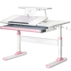 Дитячий стіл Evo-Kids TH-320 Pink (арт. TH-320 W/PN) - стільниця біла / накладки на ніжках рожеві (коробок-1 шт.)