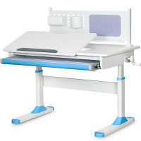 Дитячий стіл ErgoKids TH-325 Blue (арт.TH-325 W/BL) - стільниця біла / накладки на ніжках блакитні (коробок-2 шт.)