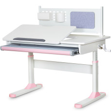 Дитячий стіл ErgoKids TH-325 Pink (арт.TH-325 W/PN) - стільниця біла / накладки на ніжках рожеві (коробок-2 шт.)