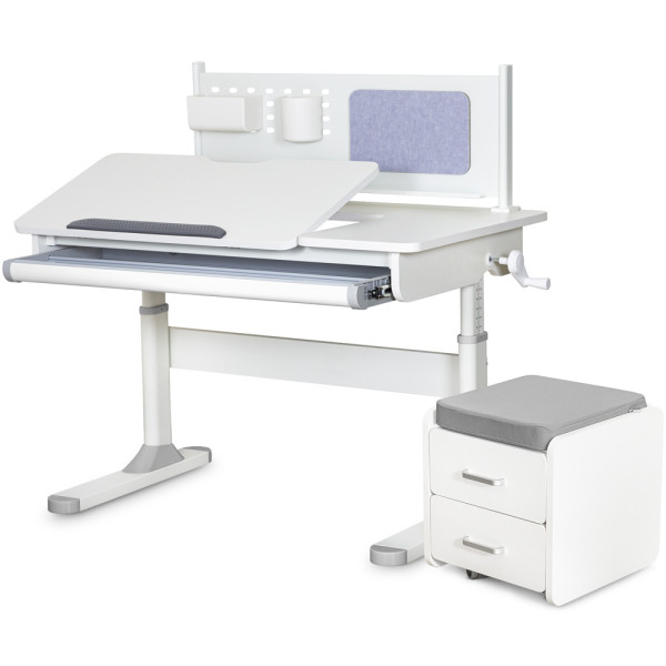 Комплект (S) ErgoKids TH-325 Grey (парта + тумба) (арт.TH-325 + BD C3_GREY) - накладки сірі / оббивка сіра (коробок-3 шт.)