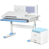 Комплект (S) ErgoKids TH-325 (парта + тумба) (арт.TH-325 + BD C3_ BLUE) - накладки блакитні / оббивка блакитна (коробок-3 шт.)