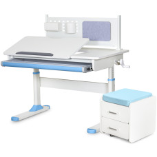 Комплект (S) ErgoKids TH-325 (парта + тумба) (арт.TH-325 + BD C3_ BLUE) - накладки блакитні / оббивка блакитна (коробок-3 шт.)