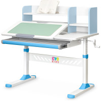 Дитячий стіл Evo-kids TH-330 Blue (арт. TH-330 W/BL) - стільниця біла / накладки на ніжках блакитні (коробок-1 шт.)