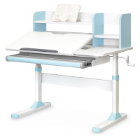 Дитячий стіл Evo-kids TH-330 Light Blue (арт. TH-330 W/Z) - стільниця біла / накладки на ніжках світло-блакитні (коробок-1 шт.)