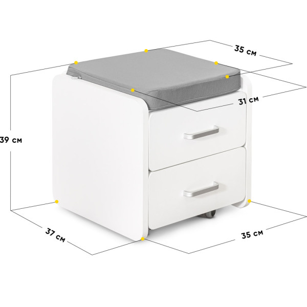 Комплект (S) Evo-Kids TH-330 Grey (парта + тумба) (арт. TH-330 + BD C3_GREY) - накладки сірі / оббивка сіра (коробок-2 шт.)