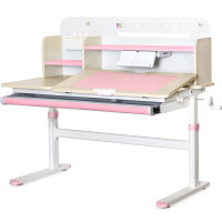 Дитячий стіл Evo-kids TH-360 Pink (арт.TH-360 TG/PN) - стільниця дерево / накладки на ніжках рожеві (коробок 2 шт.)
