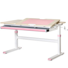 Дитячий стіл Evo-kids TH-360 Lite Pink (арт. TH-360 TG/PN Lite) - стільниця дерево / накладки на ніжках рожеві (коробок 1 шт.)