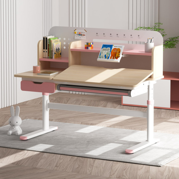 Дитячий стіл Evo-kids TH-360 Pink (арт. TH-360 TG/PN Plus) - стільниця дерево / накладки на ніжках рожеві (коробок 3 шт.)