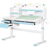 Дитячий стіл Evo-kids TH-360 Plus Blue (арт. TH-360 WG/BL Plus) - стільниця біла / накладки на ніжках блакитні (коробок 3 шт.)