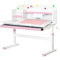 Детский стол Evo-kids TH-360 Pink (арт.TH-360 WG/PN) - столешница белая / накладки на ножках розовые (коробок 2 шт.)