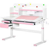 Детский стол Evo-kids TH-360 Plus Pink (арт. TH-360 WG/PN Plus) - столешница белая / накладки на ножках розовые (коробок 3 шт.)