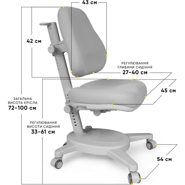 Крісло Mealux Onyx G (арт.Y-110 G) - обивка сіра (коробок-1 шт.)