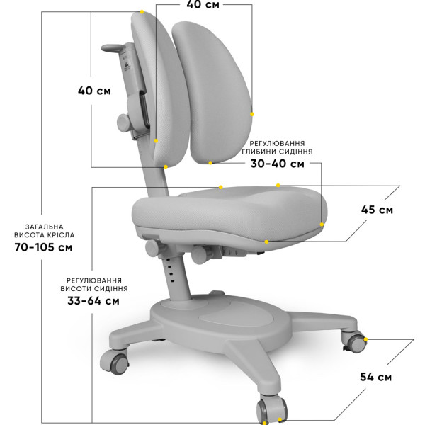Крісло Mealux Onyx Duo G  (арт.Y-115 G) - обивка сіра (коробок-1 шт.)