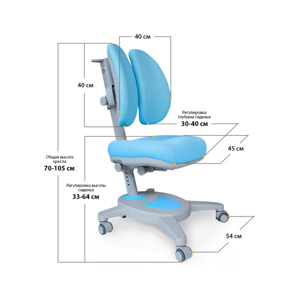 Крісло Mealux Onyx Duo KBL (арт.Y-115 KBL) - обивка блакитна однотонна (коробок-1 шт.)