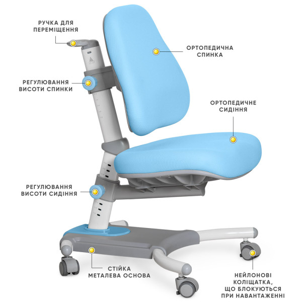 Кресло Evo-kids Omega (арт.Y-220 KBL) - обивка голубая однотонная (коробок-1 шт.)