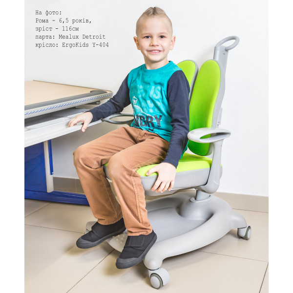 Крісло дитяче ErgoKids GT Y-404 ortopedic green - оббивка зелена однотонна (коробок-1 шт.)