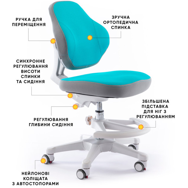 Дитяче крісло Evo-кids Mio Classic Blue (арт.Y-405 KBL) - оббивка блакитна однотонна (коробок-1 шт.)