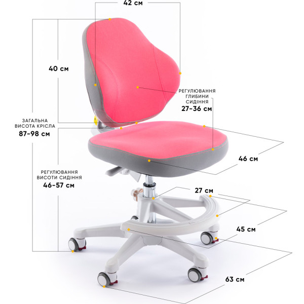 Дитяче крісло Evo-Kids Mio Classic Pink (арт.Y-405 KP) - оббивка рожева однотонна (коробок-1 шт.)
