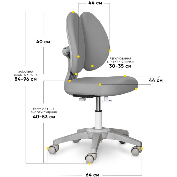 Детское кресло Mealux Sprint Duo Lite Grey (арт.Y-412 Lite G) - обивка серая однотонная (коробок-1шт.)