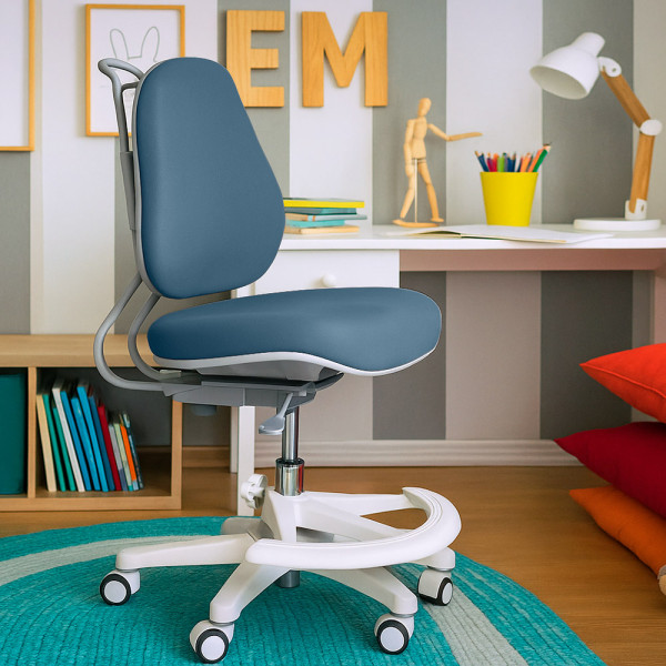 Дитяче крісло Evo-Kids Mio Ergo Lite Dark blue (арт. Y-507 Lite DB) - оббивка синя однотонна (коробок-1шт.)