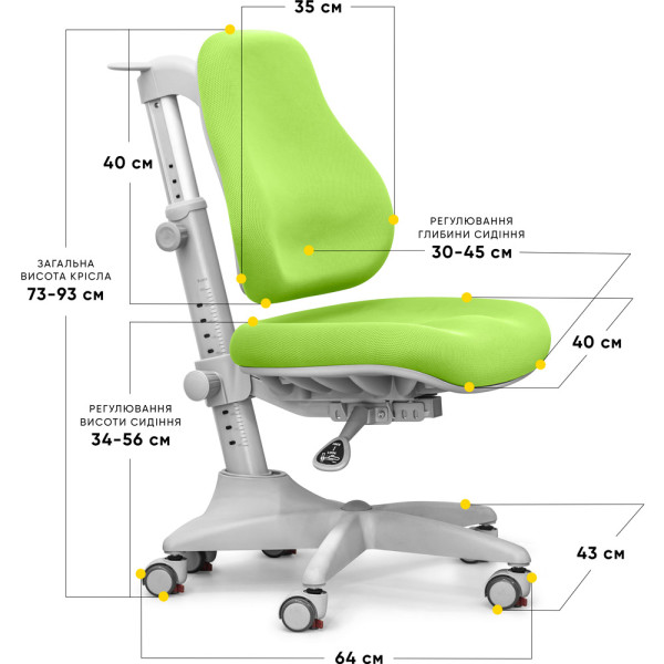 Крісло Mealux Match KZ gray base (арт.Y-528 KZ) - оббивка зелена однотонна (коробок-1 шт.)