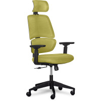 Крісло Mealux Leo Air Green (арт.Y-543 KZ) - оббивка сітка / зелена однотонна (коробок - 1 шт.)