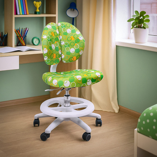 Крісло Mealux Duo Kid Z (арт.Y-616 Z) оббивка зелена з кульками (коробок-1 шт.)