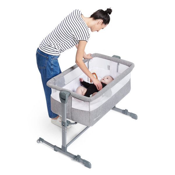 Приставная кроватка-люлька Kinderkraft Neste Air Grey (KKLNEAIRGRY000)