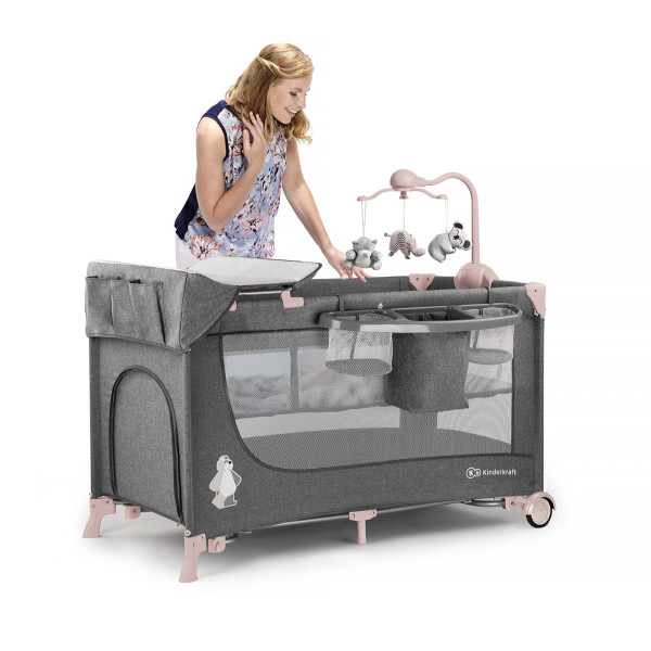 Кровать-манеж с пеленатором Kinderkraft Joy Pink (KKLJOYPNK000AC)