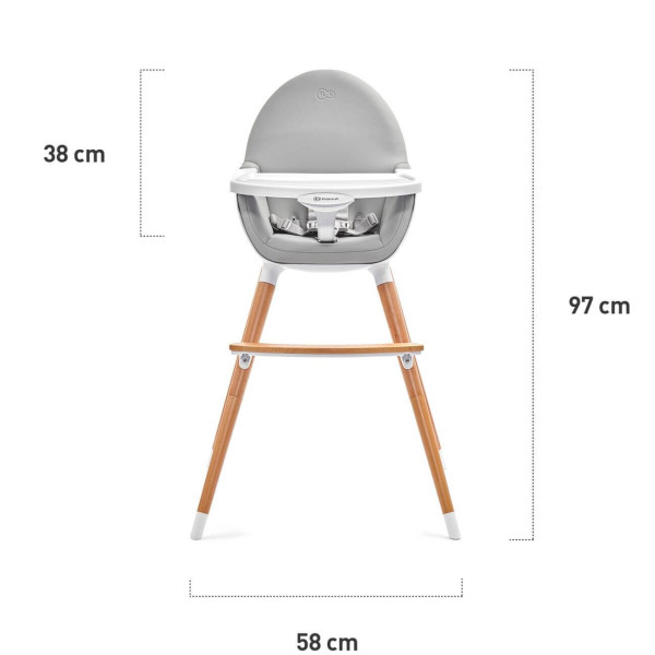Стульчик для кормления 2 в 1 Kinderkraft Fini Gray (KKKFINIGRY0000)