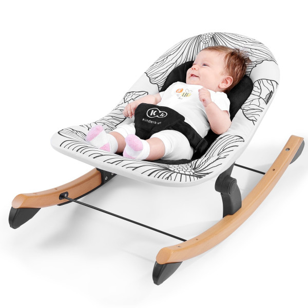 Шезлонг-качалка Kinderkraft Finio Black/White (KKBFINOBLK0000)