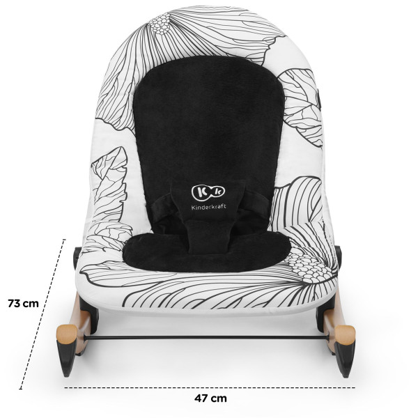 Шезлонг-качалка Kinderkraft Finio Black/White (KKBFINOBLK0000)