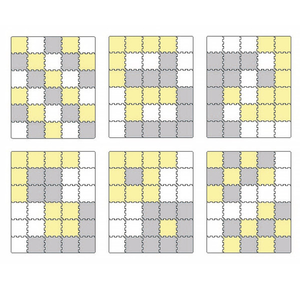 Коврик-пазл Kinderkraft Luno Yellow, 30 элементов (KKMLUNOYEL0000)
