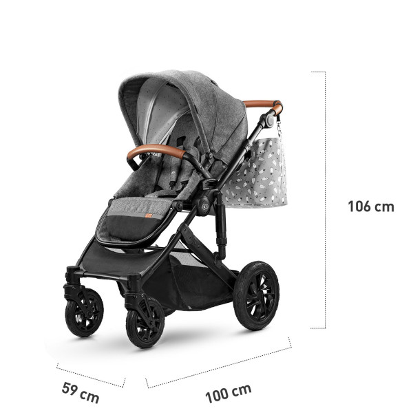 Универсальная коляска 2 в 1 Kinderkraft Prime Gray + MommyBag (KKWPRIMGRMB200)