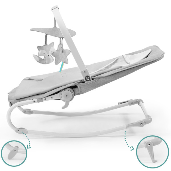 Шезлонг-качалка Kinderkraft Felio 2020 Stone Grey (KKBFELOGRY000N)