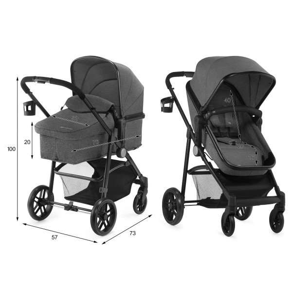 Универсальная коляска 3 в 1 Kinderkraft Juli Gray (KKWJULIGRY3000)