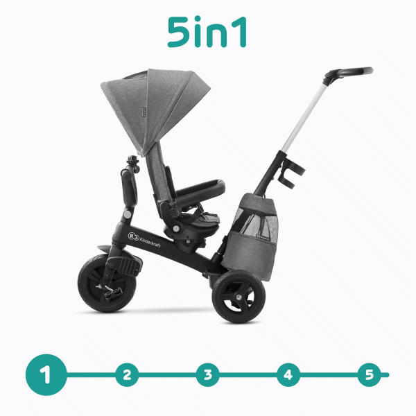 Трехколесный велосипед Kinderkraft Easytwist Platinum Grey (KKRETWIGRY0000)