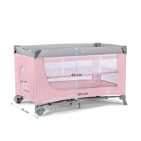 Кровать-манеж с пеленатором Kinderkraft Leody Pink (KCLEOD00PNK00AC)