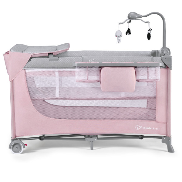 Кровать-манеж с пеленатором Kinderkraft Leody Pink (KCLEOD00PNK00AC)