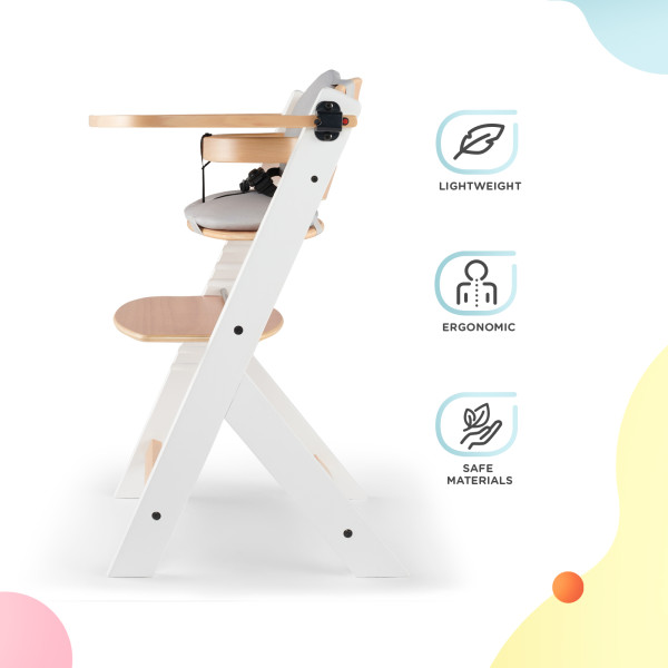 Стульчик для кормления с подушкой Kinderkraft Enock White Wood (KHENOC0PWHT0000)