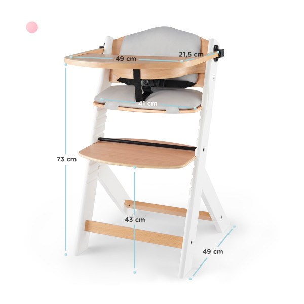 Стульчик для кормления с подушкой Kinderkraft Enock White Wood (KHENOC0PWHT0000)