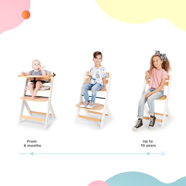 Стульчик для кормления с подушкой Kinderkraft Enock White Wood (KHENOC0PWHT0000)