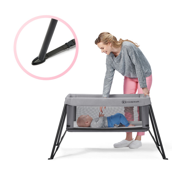 Кровать-манеж 2 в 1 Kinderkraft Movi Grey (KCMOVI00GRY0000)